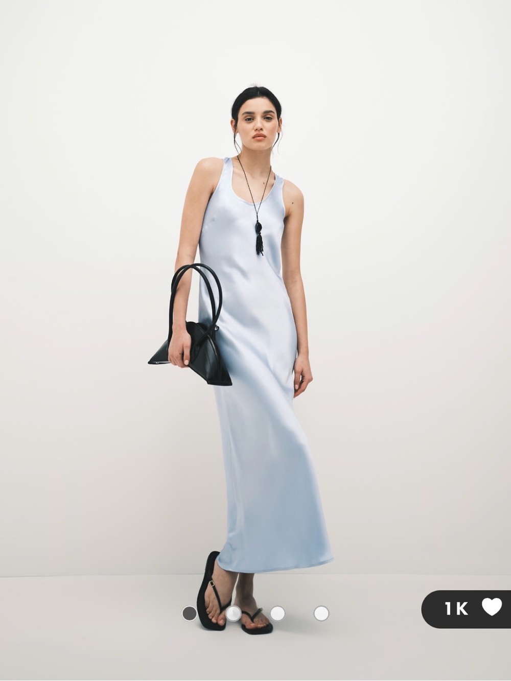 ASOS Light Blue Satin Slip Maxi Dress